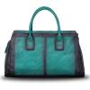 imageGenuine Leather Top Handle Handbag Satchel for Women Handmade Vintage Handbags Purse Retro Cowhide Crossbody Hobo Bag PurseCyan