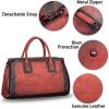 imageGenuine Leather Top Handle Handbag Satchel for Women Handmade Vintage Handbags Purse Retro Cowhide Crossbody Hobo Bag PurseRed