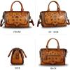 imageGenuine Leather Top Handle Handbag for Women Handmade Vintage Satchel Retro Cowhide Crossbody Handbags Purse Hobo BagsBrown