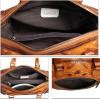 imageGenuine Leather Top Handle Handbag for Women Handmade Vintage Satchel Retro Cowhide Crossbody Handbags Purse Hobo BagsBrown