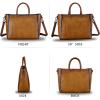 imageGenuine Leather Top Handle Handbag for Women Retro Satchel Vintage Cowhide Handmade Crossbody Handbags Purse Hobo BagBrown