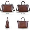 imageGenuine Leather Top Handle Handbag for Women Retro Satchel Vintage Cowhide Handmade Crossbody Handbags Purse Hobo BagCoffee