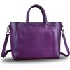 imageGenuine Leather Top Handle Handbag for Women Retro Satchel Vintage Cowhide Handmade Crossbody Handbags Purse Hobo BagPurple