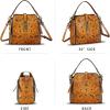 imageLRTO Genuine Leather Purses and Handbags for Women Retro Embossed Crossbody Shoulder Bag Satchel PouchBrown
