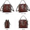 imageLRTO Genuine Leather Purses and Handbags for Women Retro Embossed Crossbody Shoulder Bag Satchel PouchCoffee