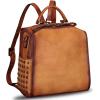 imageGenuine Leather Backpack for Women Convertible Satchel Vintage Rucksack Casual Back Bag Shoulder Bag Retro Cowhide Handbag Purse Daypack Brown MediumBrown