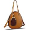 imageGenuine Leather Handbag Purse for Women Retro Top Handle Bags Satchel Handmade Vintage Crossbody Shoulder BagBrown