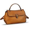 imageGenuine Leather Handbag Satchel for Women Retro Leather Crossbody Bag Pouch Vintage Ladies Handbag PurseBrown