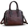 imageGenuine Leather Handbags Satchel for Women Purse Vintage Handmade TopHandle Handbag Crossbody Shoulder BagCoffee