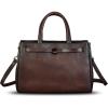 imageGenuine Leather Handbags for Women Vintage Real Leather Messenger Bag Shoulder Bag Crossbody Bag Satchel PurseCoffee
