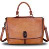 imageGenuine Leather Satchel Purses Handbags for Women Large Capacity Shoulder Bags Lady Work Top Handle Crossbody BagBrown