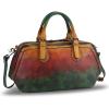 imageGenuine Leather Satchel Top Handle Handbag Purse for Women Handmade Retro Designer Large Capacity Crossbody BagsMulticolor1