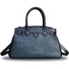 imageGenuine Leather Top Handle Handbag Purse for Women Handmade Retro Crossbody Satchel PursesGrey