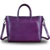 imageGenuine Leather Top Handle Handbag for Women Retro Satchel Vintage Cowhide Handmade Crossbody Handbags Purse Hobo BagPurple