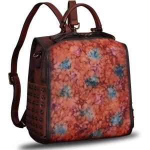 imageGenuine Leather Backpack for Women Convertible Satchel Vintage Rucksack Casual Back Bag Shoulder Bag Retro Cowhide Handbag Purse Daypack Brown MediumMulticolor1