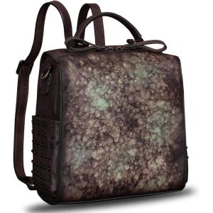 imageGenuine Leather Backpack for Women Convertible Satchel Vintage Rucksack Casual Back Bag Shoulder Bag Retro Cowhide Handbag Purse Daypack Brown MediumMulticolor2