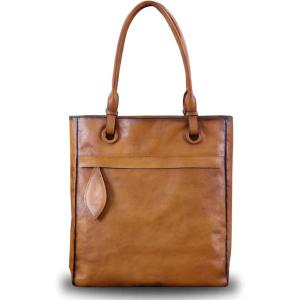 imageGenuine Leather Handbag Purses for Women Top Handle Bag Lady Work Tote Bags Retro SatchelBrown