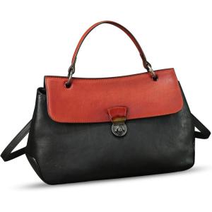 imageGenuine Leather Handbag Satchel for Women Retro Leather Crossbody Bag Pouch Vintage Ladies Handbag PurseBlackrf
