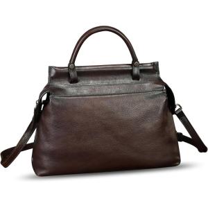 imageGenuine Leather Handbag for Women Retro Leather Crossbody Bag Pouch Vintage Handbag Purse Ladies SatchelCoffee