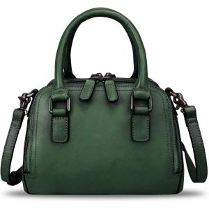 imageGenuine Leather Handbags for Women Vintage Handmade TopHandle Handbag Purse Shoulder Bag Cowhide Satchel BagsGreen