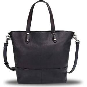 imageGenuine Leather Satchel Purses Handbags for Women Top Handle Bags Lady Crossbody Shoulder Tote BagBlack