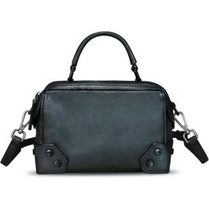 imageGenuine Leather Satchel for Women Purse Vintage Handmade Top Handle Handbag Retro Designer Crossbody Bag PurseDarkgrey