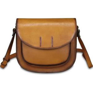 imageGenuine Leather Satchel for Women Vintage Purse Handmade Handbag Retro Designer Crossbody BagBrown