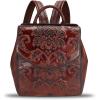 imageGenuine Leather Backpack Purse Vintage Casual Daypack College Bag Handmade Cowhide Western Rucksack Coffee MediumCoffee