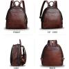 imageGenuine Leather Backpack Purse for Women Retro Handmade Small Casual Rucksack Satchel Back Bags Knapsack CoffeeCoffee