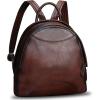 imageGenuine Leather Backpack Purse for Women Retro Handmade Small Casual Rucksack Satchel Back Bags Knapsack CoffeeCoffee