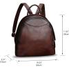 imageGenuine Leather Backpack Purse for Women Retro Handmade Small Casual Rucksack Satchel Back Bags Knapsack CoffeeCoffee