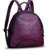 imageGenuine Leather Backpack Purse for Women Retro Handmade Small Casual Rucksack Satchel Back Bags Knapsack CoffeePurple
