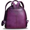 imageGenuine Leather Backpack Purse for Women Retro Handmade Small Casual Rucksack Satchel Back Bags Knapsack CoffeePurple