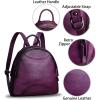imageGenuine Leather Backpack Purse for Women Retro Handmade Small Casual Rucksack Satchel Back Bags Knapsack CoffeePurple