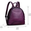 imageGenuine Leather Backpack Purse for Women Retro Handmade Small Casual Rucksack Satchel Back Bags Knapsack CoffeePurple