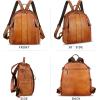 imageGenuine Leather Backpack Purse for Women Vintage Casual Daypack Back Bag Handmade Knapsack Western Rivets Rucksack BrownBrown