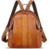 imageGenuine Leather Backpack Purse for Women Vintage Casual Daypack Back Bag Handmade Knapsack Western Rivets Rucksack BrownBrown