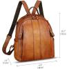 imageGenuine Leather Backpack Purse for Women Vintage Casual Daypack Back Bag Handmade Knapsack Western Rivets Rucksack BrownBrown