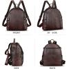 imageGenuine Leather Backpack Purse for Women Vintage Casual Daypack Back Bag Handmade Knapsack Western Rivets Rucksack BrownCoffee