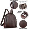 imageGenuine Leather Backpack Purse for Women Vintage Casual Daypack Back Bag Handmade Knapsack Western Rivets Rucksack BrownCoffee