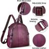imageGenuine Leather Backpack Purse for Women Vintage Casual Daypack Back Bag Handmade Knapsack Western Rivets Rucksack BrownPurple