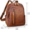 imageGenuine Leather Backpack Purse for Women Vintage Casual Daypack College Bag Handmade Cowhide Western Rivets Rucksack CoffeeBrown