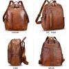 imageGenuine Leather Backpack Purse for Women Vintage Casual Daypack College Bag Handmade Cowhide Western Rivets Rucksack CoffeeBrown