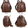 imageGenuine Leather Backpack Purse for Women Vintage Casual Daypack College Bag Handmade Cowhide Western Rivets Rucksack CoffeeCoffee