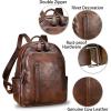 imageGenuine Leather Backpack Purse for Women Vintage Casual Daypack College Bag Handmade Cowhide Western Rivets Rucksack CoffeeCoffee