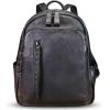 imageGenuine Leather Backpack Purse for Women Vintage Casual Daypack College Bag Handmade Cowhide Western Rivets Rucksack CoffeeDarkgrey