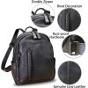 imageGenuine Leather Backpack Purse for Women Vintage Casual Daypack College Bag Handmade Cowhide Western Rivets Rucksack CoffeeDarkgrey