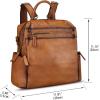 imageGenuine Leather Backpack Purse for Women Vintage Casual Daypack Knapsack Handmade Rucksack Convertible Shoulder Bag Coffee MediumBrown