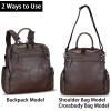 imageGenuine Leather Backpack Purse for Women Vintage Casual Daypack Knapsack Handmade Rucksack Convertible Shoulder Bag Coffee MediumCoffee