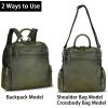 imageGenuine Leather Backpack Purse for Women Vintage Casual Daypack Knapsack Handmade Rucksack Convertible Shoulder Bag Coffee MediumGreen